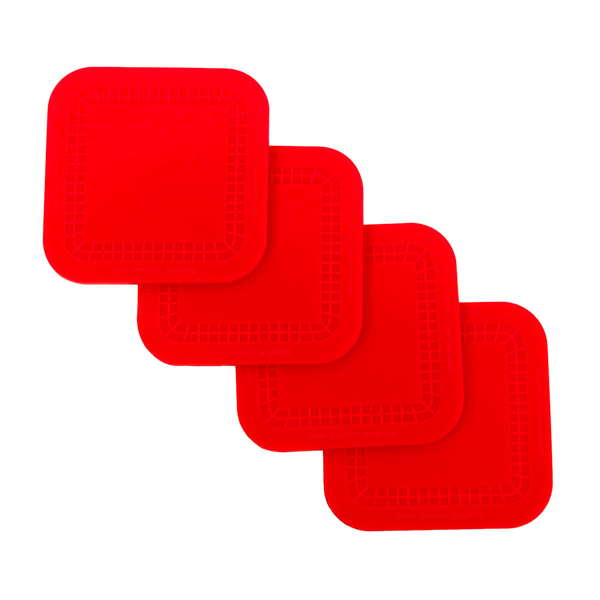 Stayput non-slip placemat, square coasters, 4'' x 4'', set of 4
